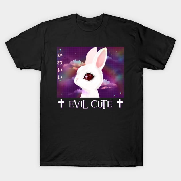 Evil Cute Pastel Goth Kawaii Bunny T-Shirt by Sugoi Otaku Gifts